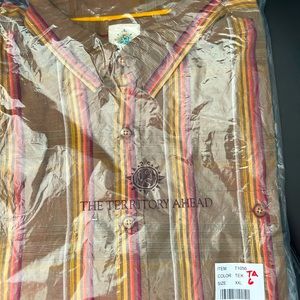 TA6  The Territory Ahead Men’s Short Sleeve Striped Button Up Shirt XXL NWT